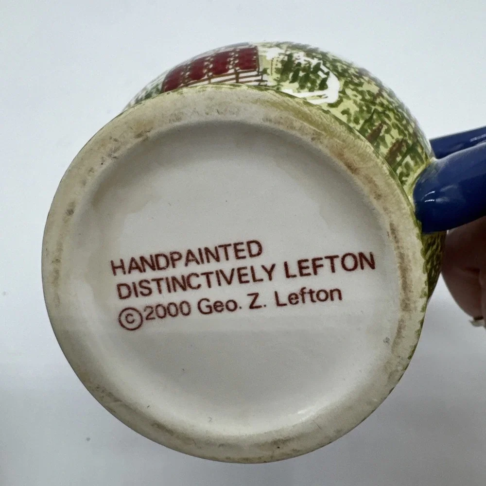 Distinctively Lefton Vintage Hand Painted Sugar & Creamer Lighthouse Coastal